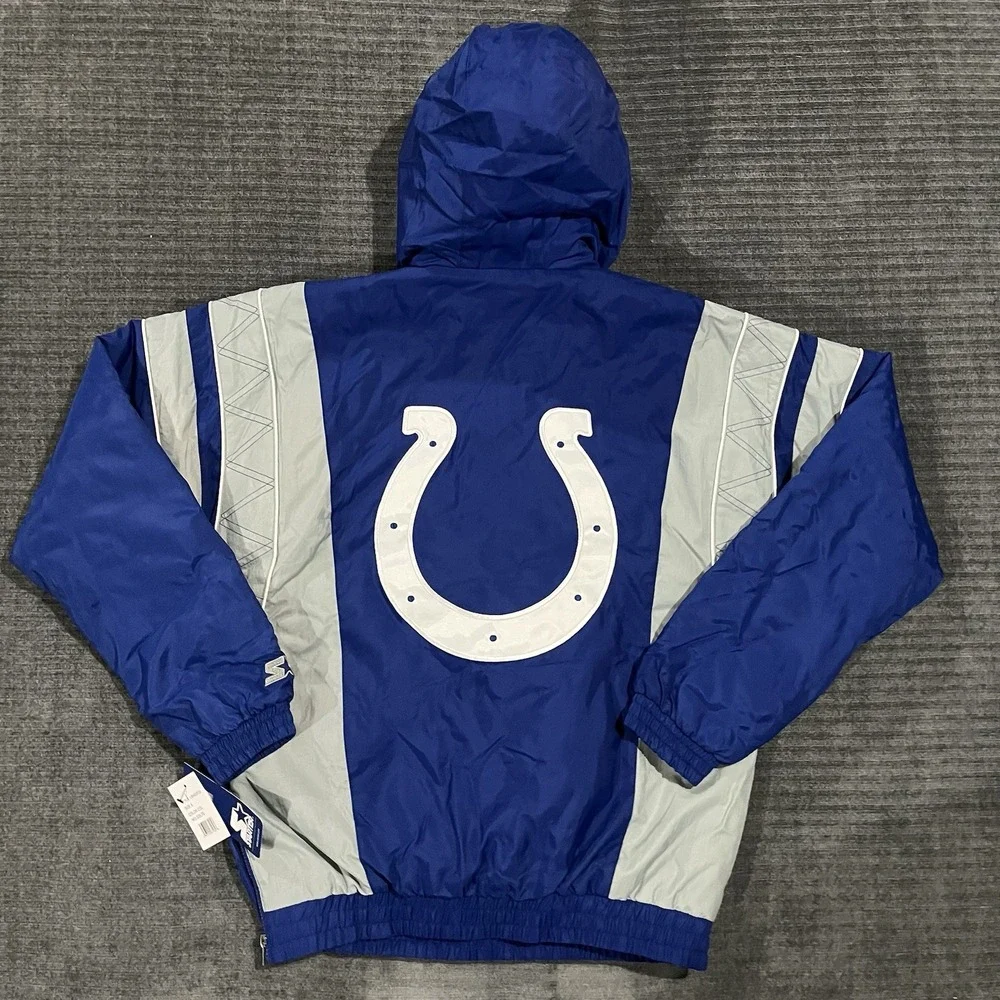 NFL Indianapolis Colts  Starter Blue/Gray Body Check Pull Over Jacket NWT large